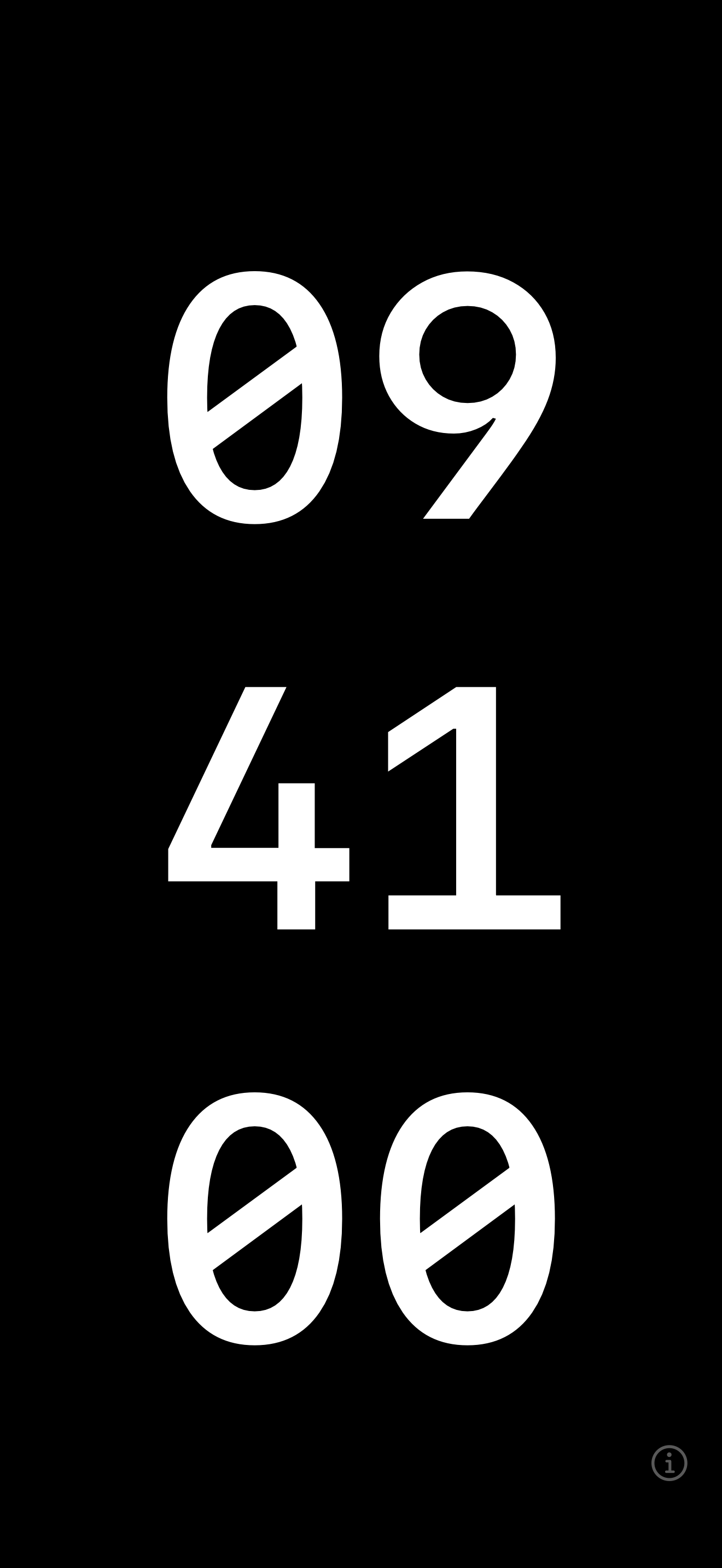 HH:MM:SS displaying the current time on iPhone