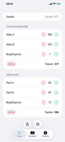 Sayaç ekranı